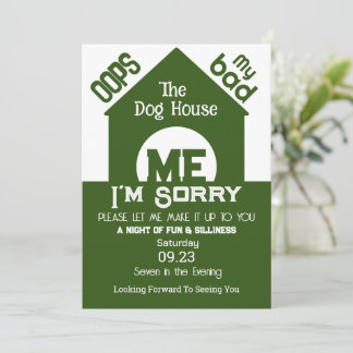 In The Dog House I'm Sorry Invitation