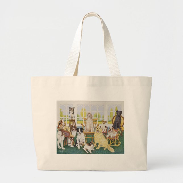 In the Dog House Large Tote Bag (Front)