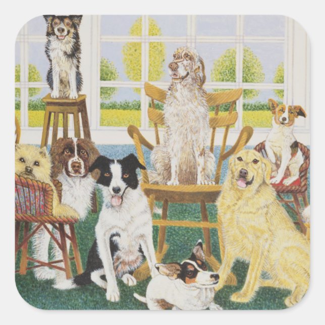 In the Dog House Square Sticker (Front)