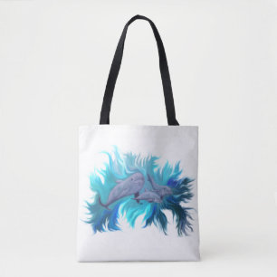 In the Dolphin School Tote Bag