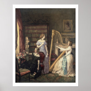 In the Drawing Room (w/c on paper) Poster