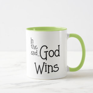 In the end...God Wins Cute Frog Mug