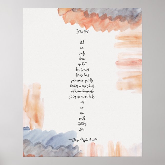 "In the End" Poetry Poster (Front)