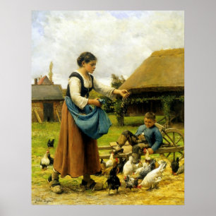 In the Farmyard ~ Julien Dupré ~ Fine Art Canvas Poster