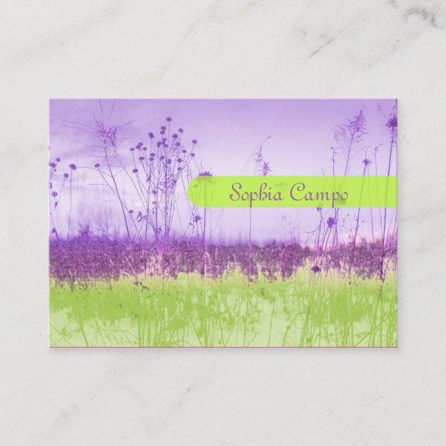 In the field, colourful businesscards template business card (Front)