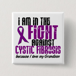 In The Fight Against Cystic Fibrosis GRANDSON 15 Cm Square Badge