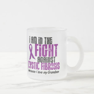 In The Fight Against Cystic Fibrosis GRANDSON Frosted Glass Coffee Mug