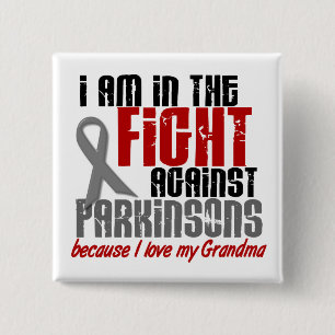 In The Fight Against Parkinson’s Disease GRANDMA 15 Cm Square Badge