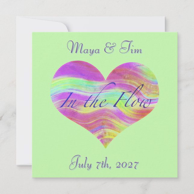 In the Flow of Love Sticker Invitation (Front)