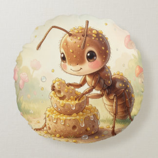 In the Footsteps of Blossom Gold.2 Round Cushion