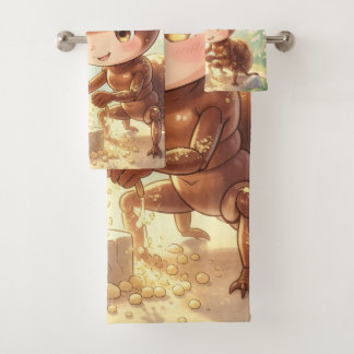 In the Footsteps of Floral Gold.5 Bath Towel Set