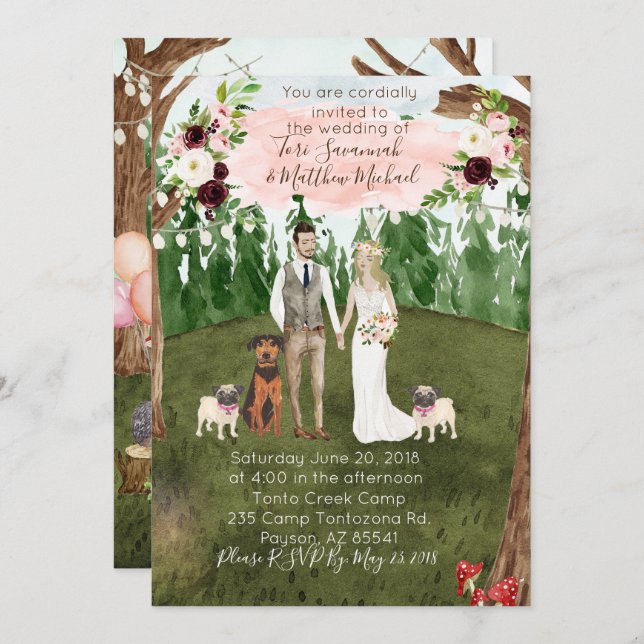 In The Forest Wedding Invitation (Front/Back)