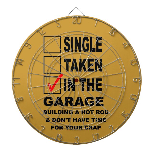 IN THE GARAGE BUILDING A HOT ROD DARTBOARD (Front)