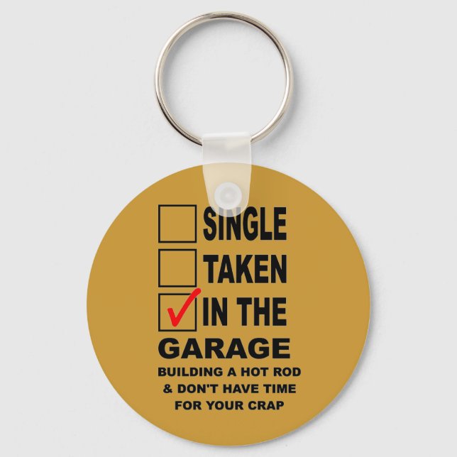 IN THE GARAGE BUILDING A HOT ROD KEY RING (Front)