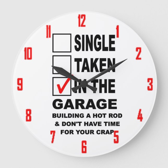 IN THE GARAGE BUILDING A HOT ROD LARGE CLOCK (Front)