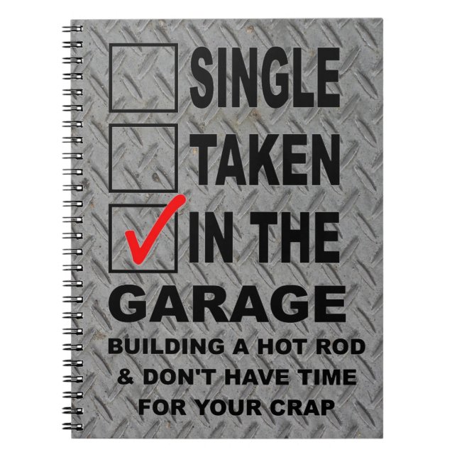 IN THE GARAGE BUILDING A HOT ROD NOTEBOOK (Front)