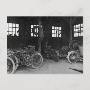 In the Garage Vintage WWII Postcard