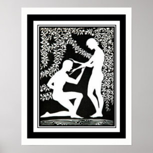 "In The Garden" Art Deco Print 16 x 20