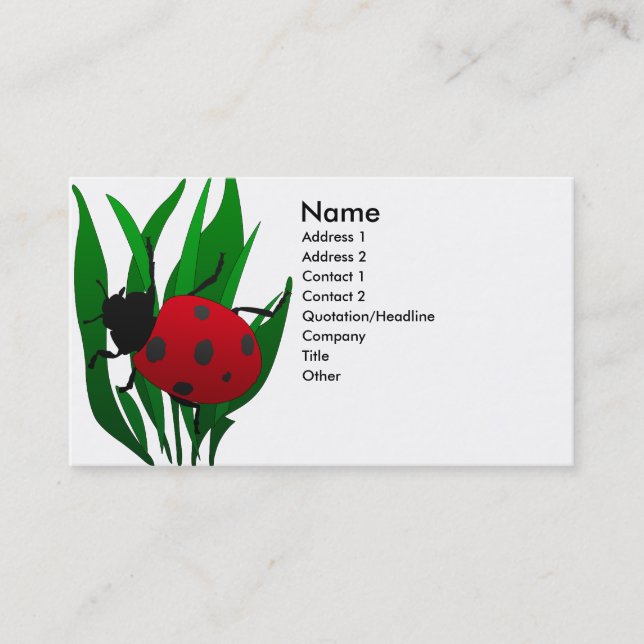 In the Garden Business Card (Front)