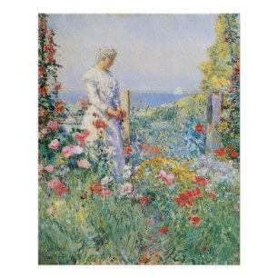 In the Garden by Childe Hassam, Vintage Fine Art Poster