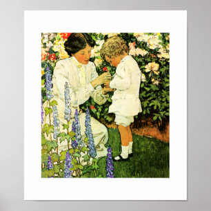 "In the Garden" by Jessie Willcox Smith Poster