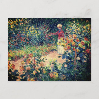 In the Garden Claude Monet Impressionist Painting Postcard