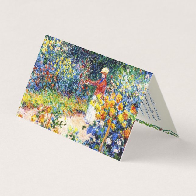In the Garden Claude Monet woman painting art Business Card (Front)