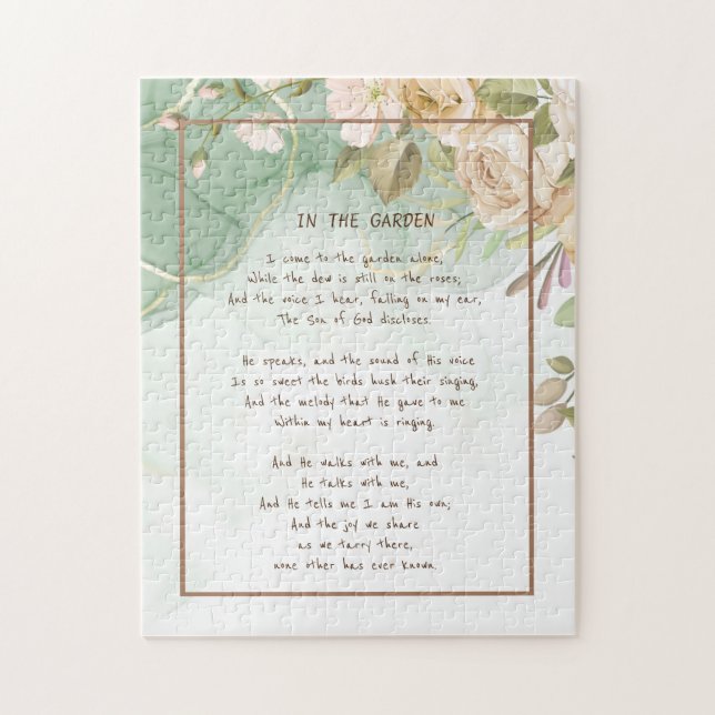 ~In the Garden Comforting Hymn Garden Antique Rose Jigsaw Puzzle (Vertical)