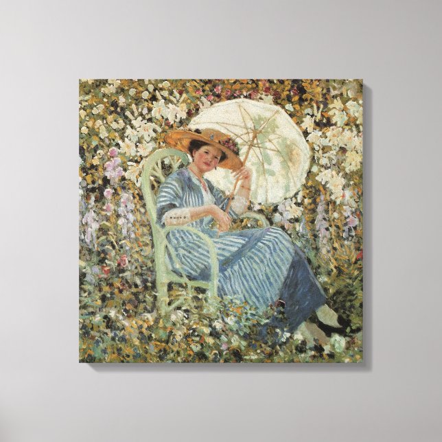 In the Garden, Giverny by Frederick Frieseke Canvas Print (Front)