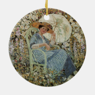 In the Garden, Giverny by Frederick Frieseke Ceramic Tree Decoration