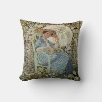 In the Garden, Giverny by Frederick Frieseke Cushion