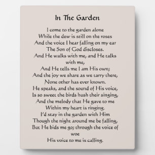 In The Garden Hymn Plaque