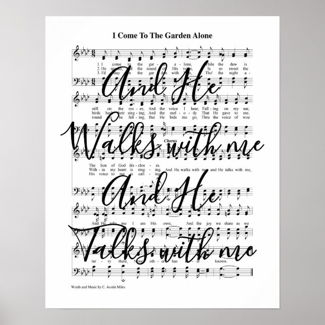 In The Garden Modern Hymn Print (Front)