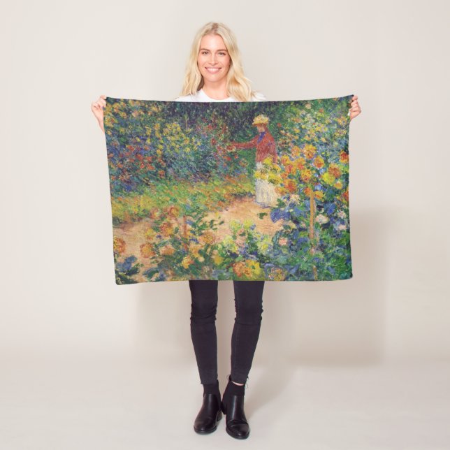 In the Garden, Monet Fleece Blanket (In Situ)