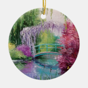 in the garden of Monet Ceramic Tree Decoration