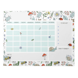 In the Garden Open Dated Desk Calendar Notepad