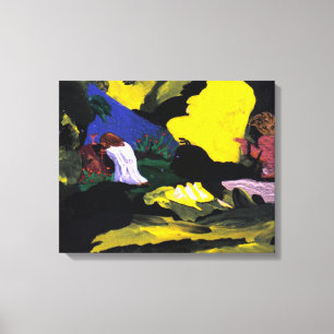 In The Garden Praying Jesus Canvas Print