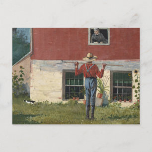 In the Garden (Rustic Courtship)   Winslow Homer Postcard