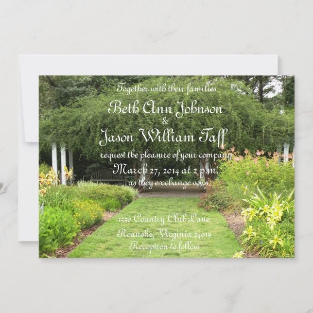In the Garden theme Invitation (Front)