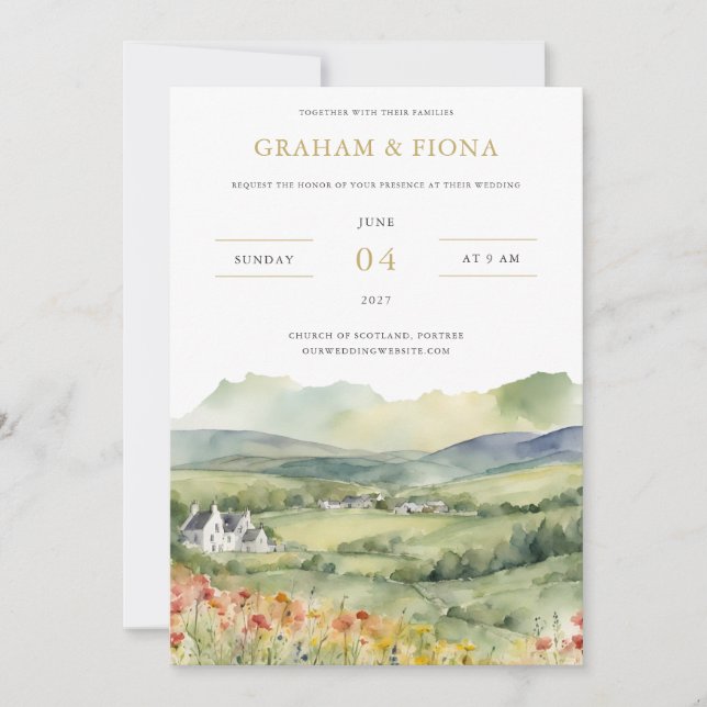 In the Glen Watercolor Invitation (Front)