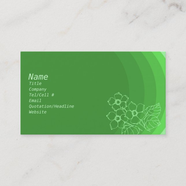 In the Green Business Card (Front)