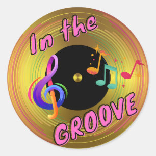 In the GROOVE (the revival of vinyl records)  Classic Round Sticker