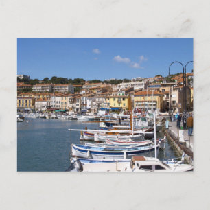 In the harbour in Cassis village. Fishing and Postcard
