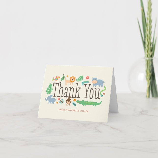 In the Jungle Thank You Cards (Front)