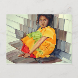 in the lap of bricks postcard