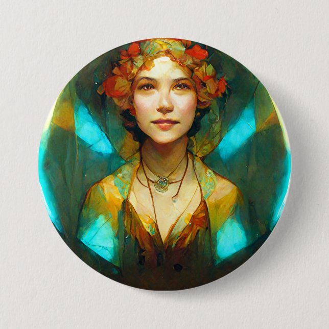 In The Light Art Nouveau Fantasy 7.5 Cm Round Badge (Front)