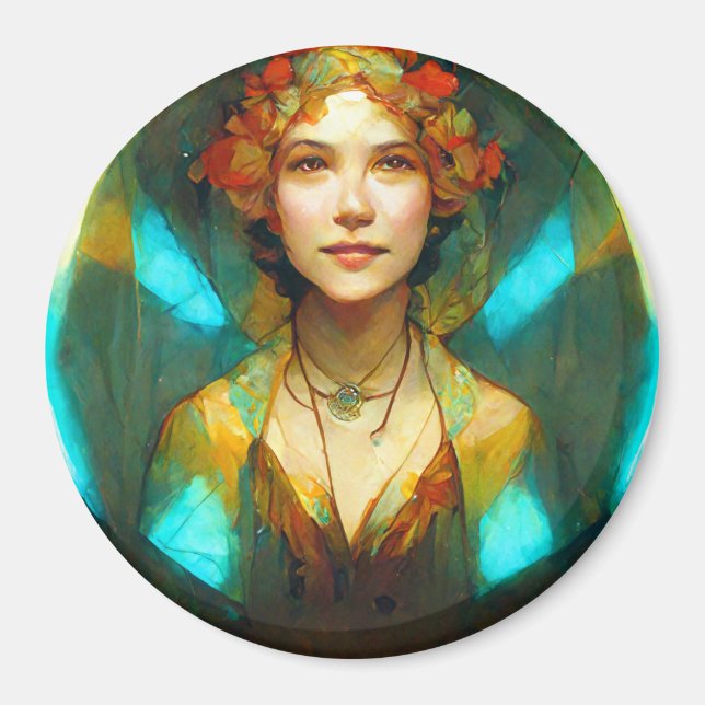 In The Light Art Nouveau Fantasy Magnet (Front)