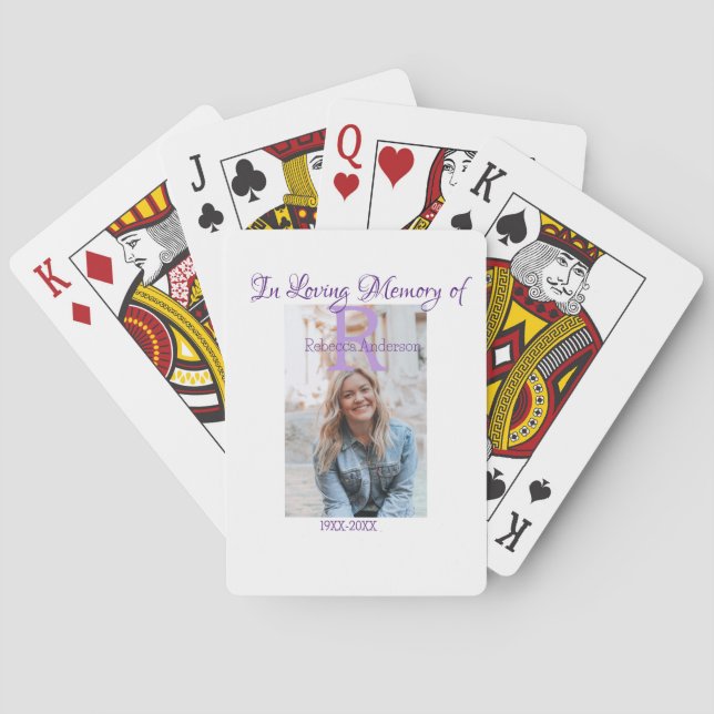 In the loving memory of memory keepsake add year n playing cards (Back)