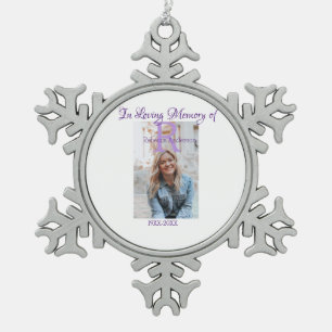 In the loving memory of memory keepsake add year n snowflake pewter christmas ornament