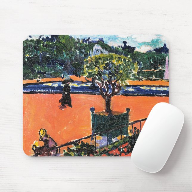 In the Luxembourg Gardens by Henry Lyman Sayen Mouse Mat (With Mouse)